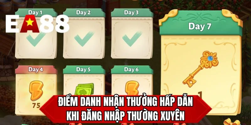 Điểm danh nhận thưởng hấp dẫn khi đăng nhập thường xuyên
